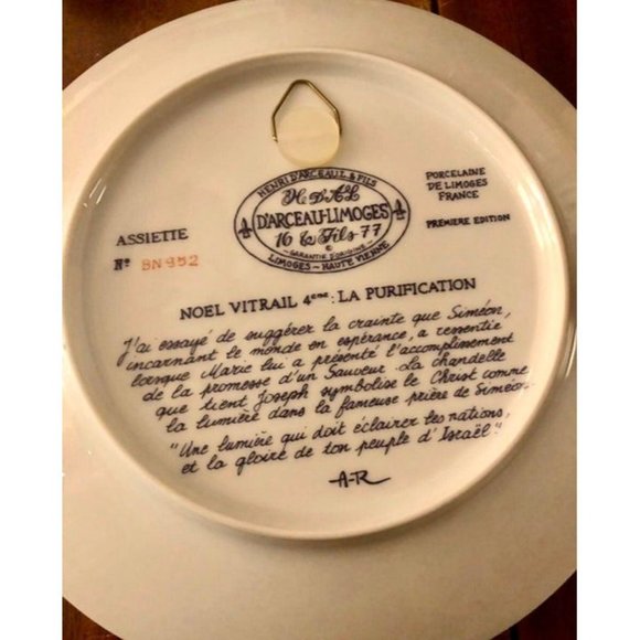 4 D’Arceau Limoges NOEL VITRAIL Stained Glass Religious Christmas Plates 1976-79 - Picture 7 of 10